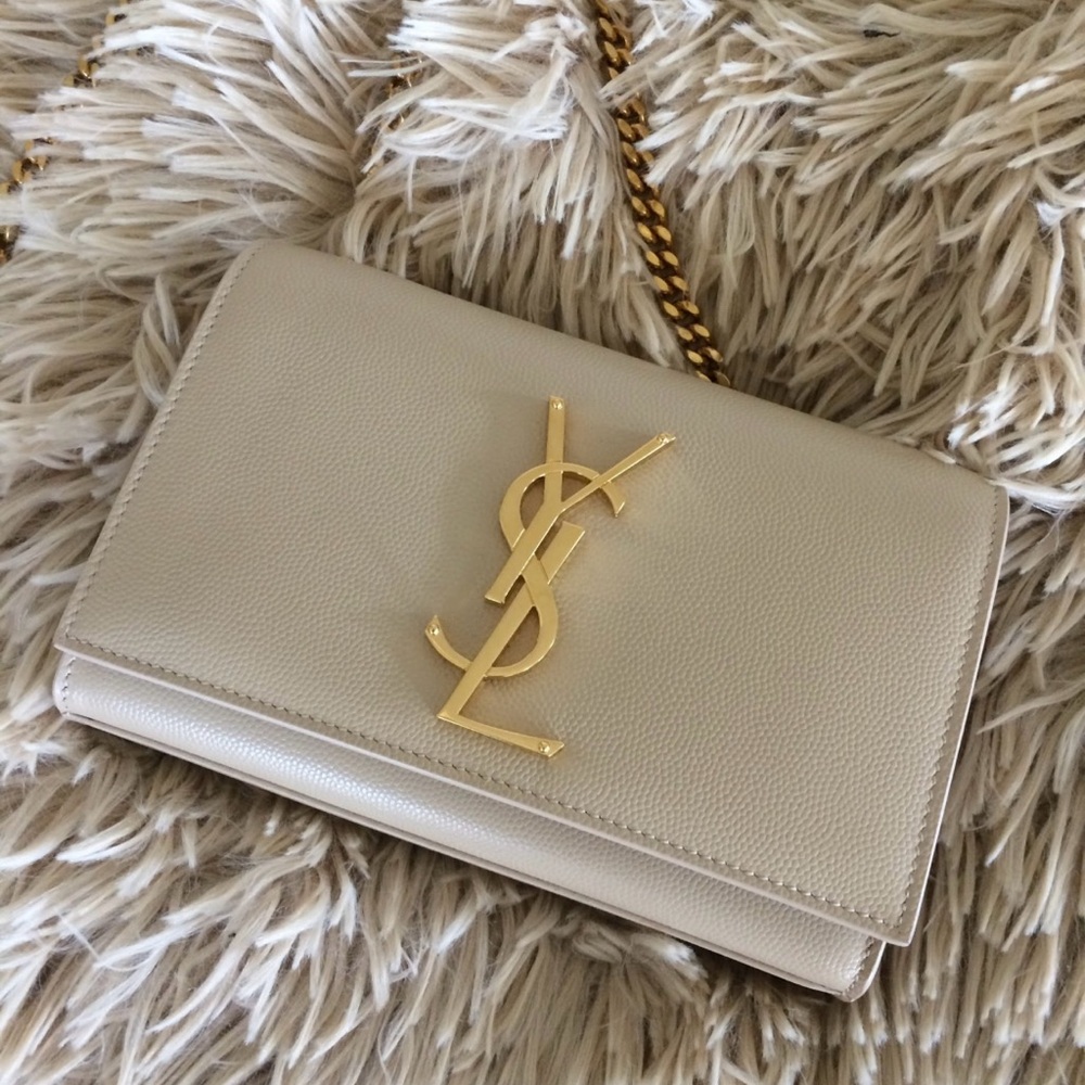 Yves Saint Laurent Beige Chain Shoulder Bag
